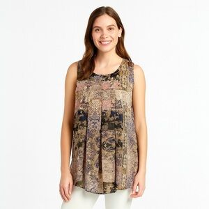 BCBGeneration Ornate Pastel Sleeveless Top, Size M